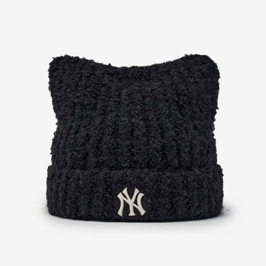 新品未使用 MLB Korea 猫耳　ニット帽　ブラック　カリナ着用 ビーニー
