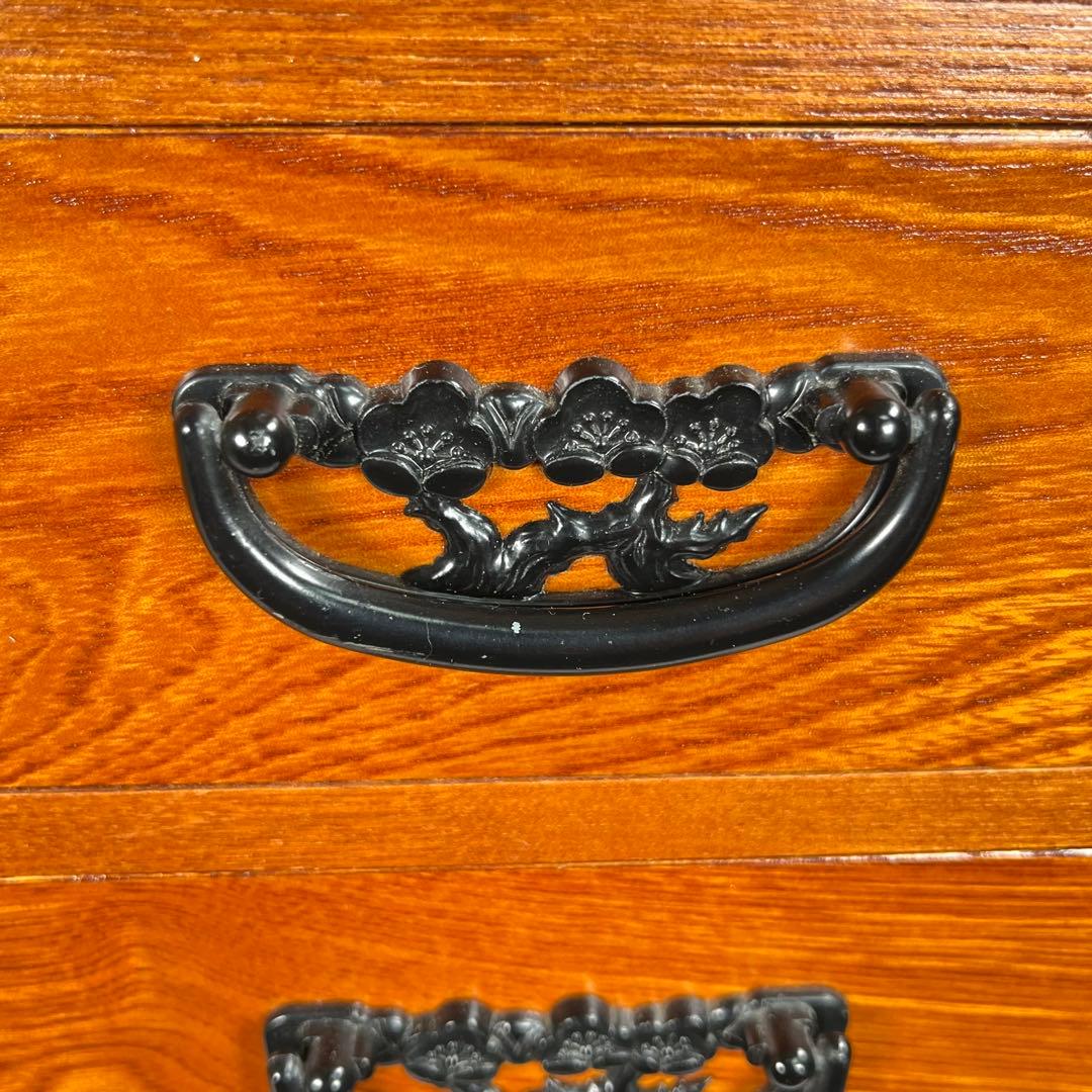 からくり箪笥 小型 ケヤキ調 和モダン 隠し収納 高級感美品希少一点物特価!