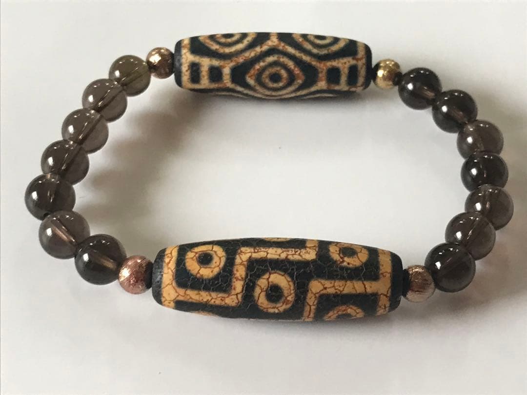 【最上】火供黄龍紋九眼.龍眼天珠×《極希少》ガウリンシャンカール.スモーキー