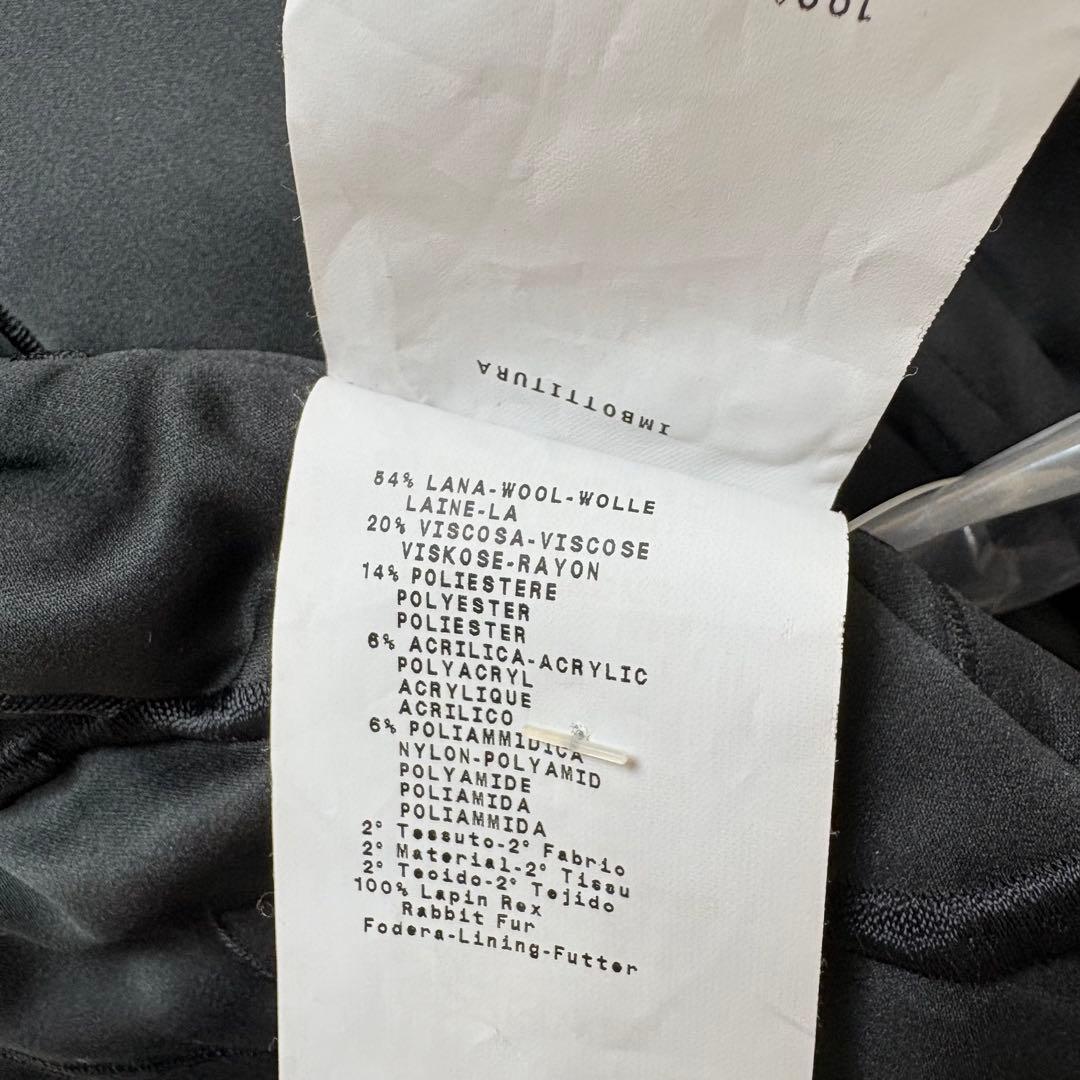 アルマーニ　コレッツォーニ　ファー付　ツイードショートコート　黒　40