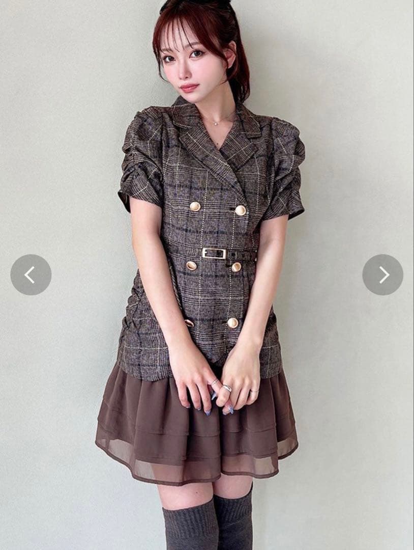 RESEXXY ヘムフリルテーラードミニワンピース