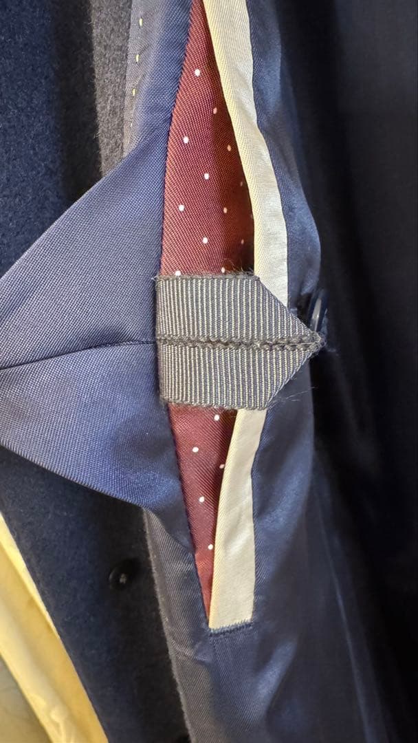 ポール・スミス カシミヤ100%ネイビー チェスターコート　メンズ