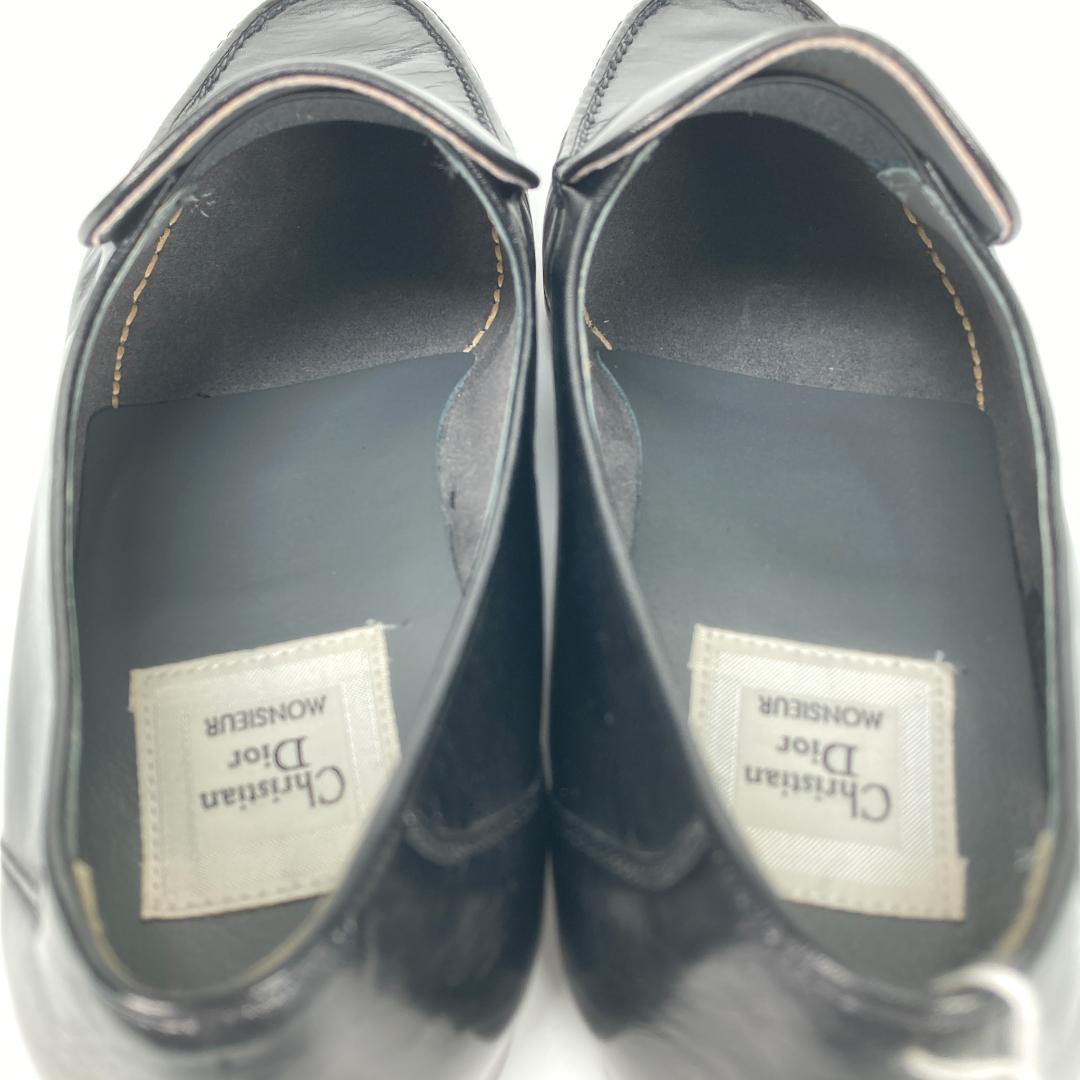 未使用・箱付　クリスチャンディオール　ロゴレザーローファー　本革　黒　38