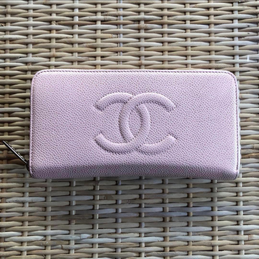 CHANEL ロングウォレット 長財布 キャビアスキン 最 安値