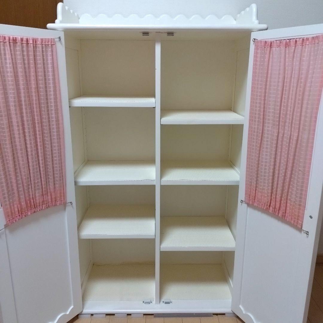 姫系 プリンセス 家具 ホワイト 木製 キャビネット 本棚 子供部屋 送料込み