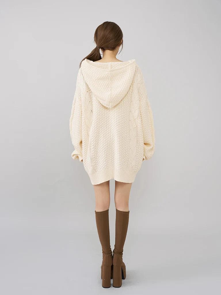 【未使用】Darich / ケーブルDDロゴVネックニットフーディ