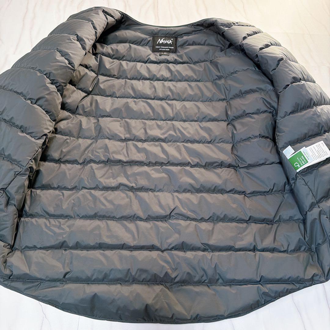 《美品》ナンガ×アーバンリサーチ別注 ダウンジャケット ノーカラー グレー S