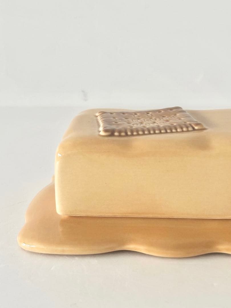 【フランスヴィンテージ】LU　ビスケット　　バターケース　陶器