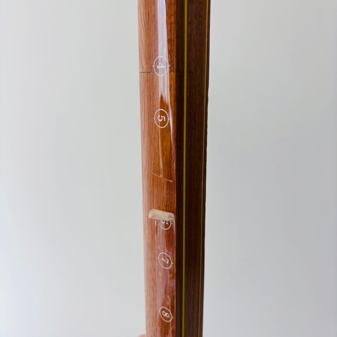 細棹三味線 上駒純銀 花梨 丸打胴 棹2.6cm バチ付 付属多数 和楽器