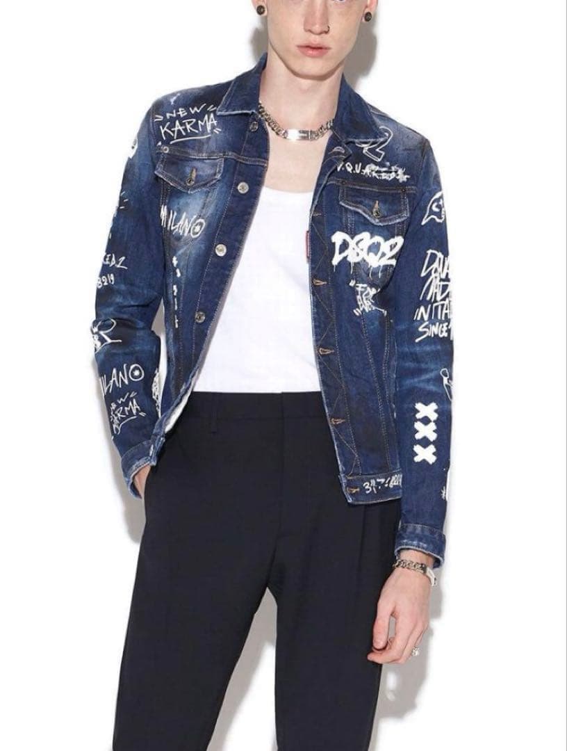 定価14万 22SS極レア・超名作・極美品 グラフィック デニムJACKET48