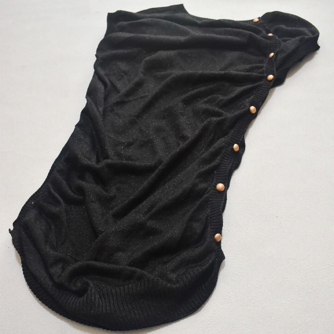 McQ アレキサンダーマックイーン ねじれ ワンピース イタリア製 ラメ 黒　金