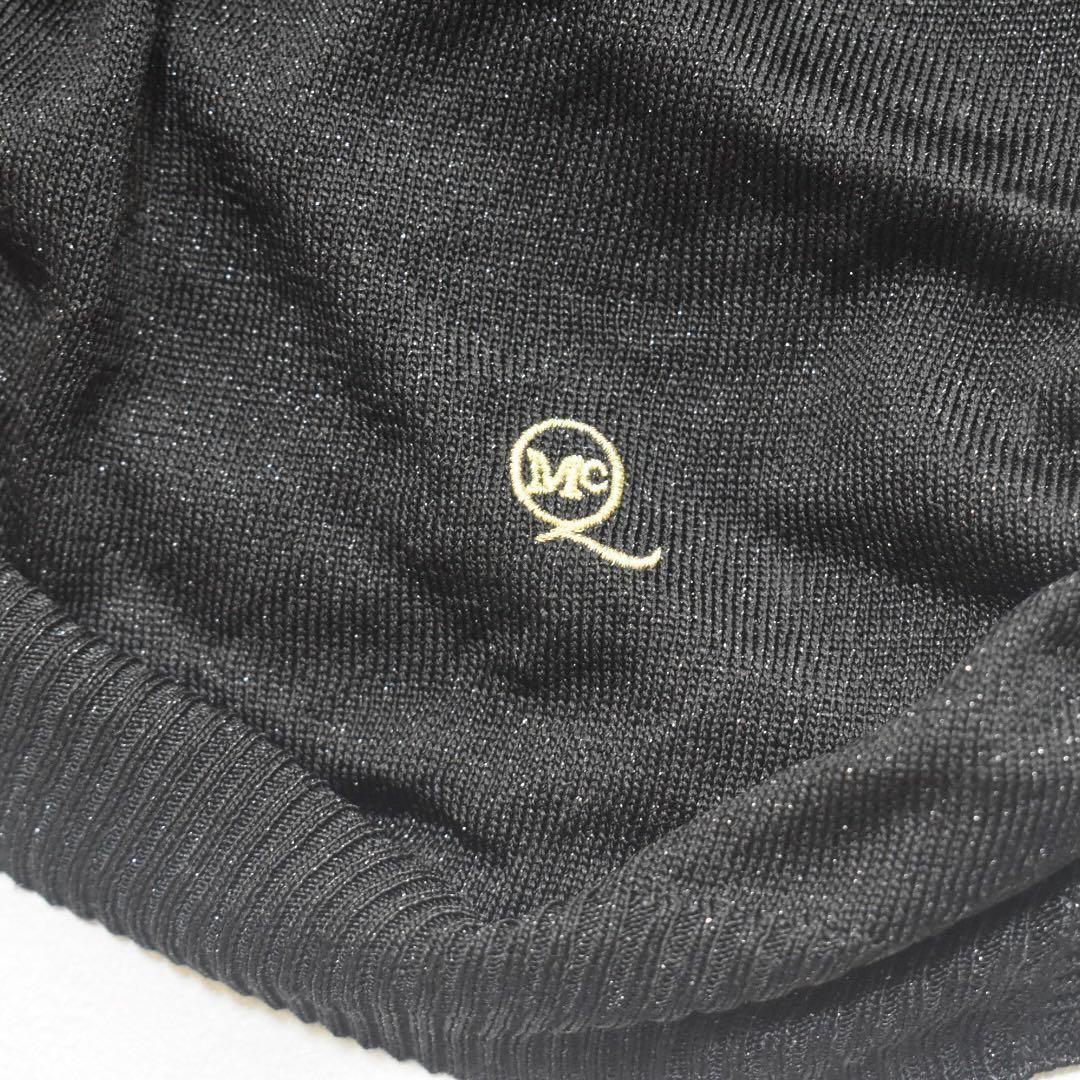 McQ アレキサンダーマックイーン ねじれ ワンピース イタリア製 ラメ 黒　金
