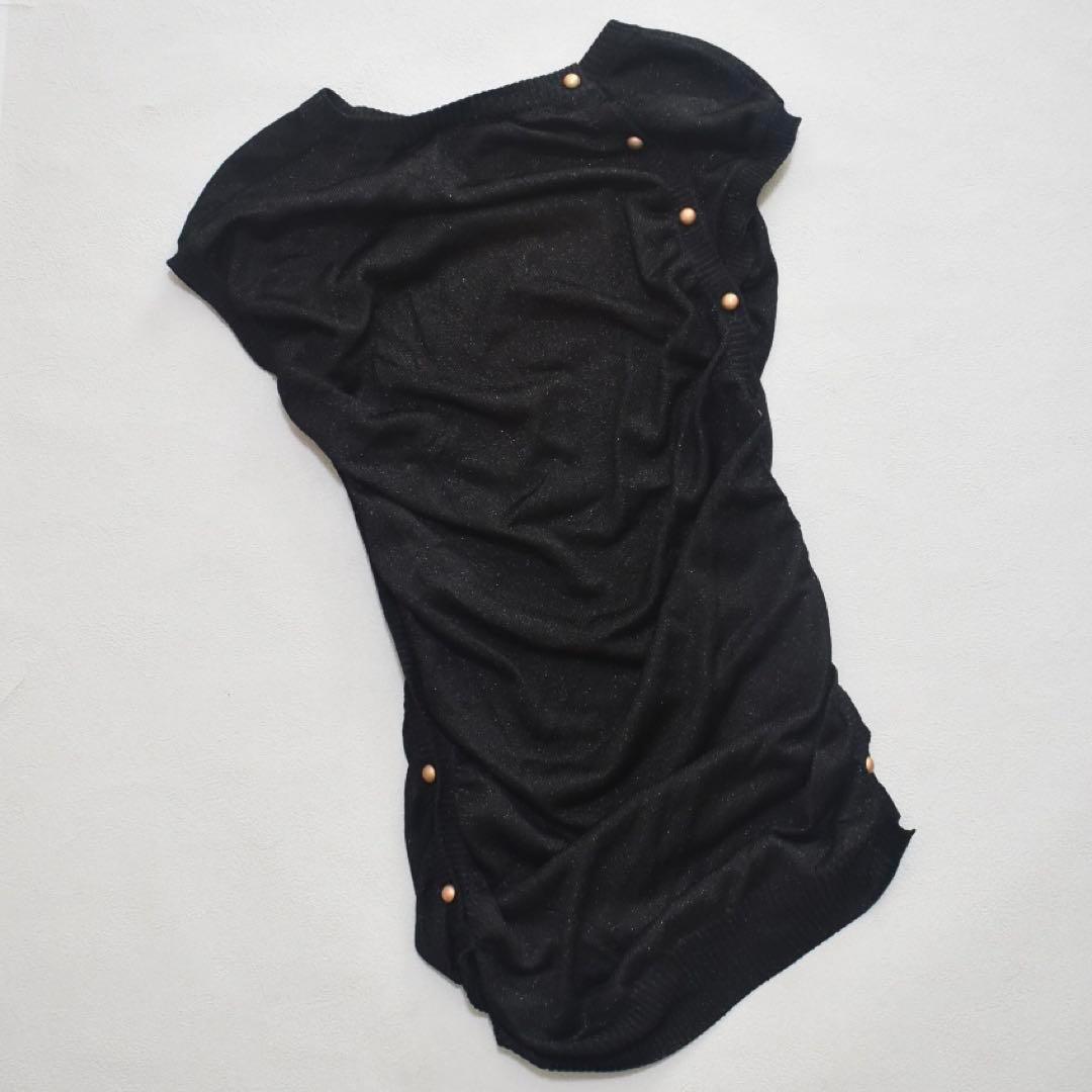 McQ アレキサンダーマックイーン ねじれ ワンピース イタリア製 ラメ 黒　金