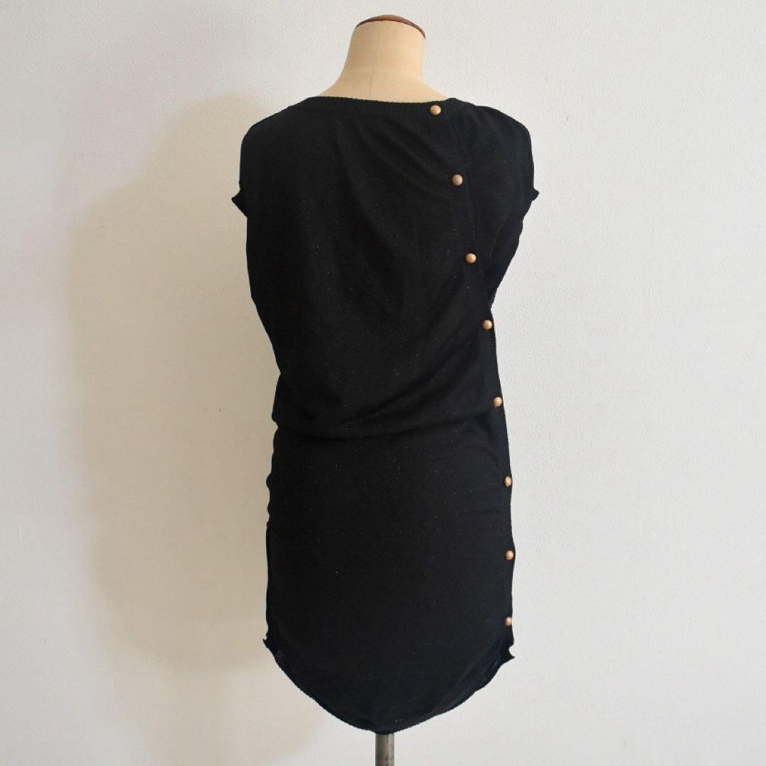 McQ アレキサンダーマックイーン ねじれ ワンピース イタリア製 ラメ 黒　金