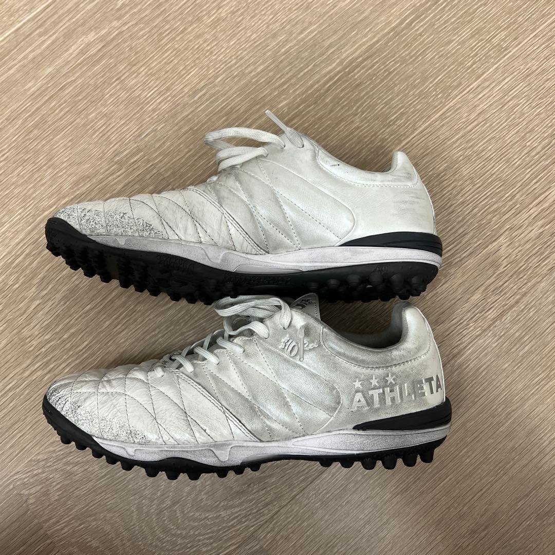 ATHLETA フットサルシューズ ホワイト　カンガルー革×人工革