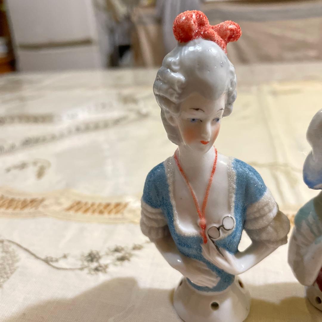 372 陶器製女性像 フィギュア 3点セット.ハーフドール