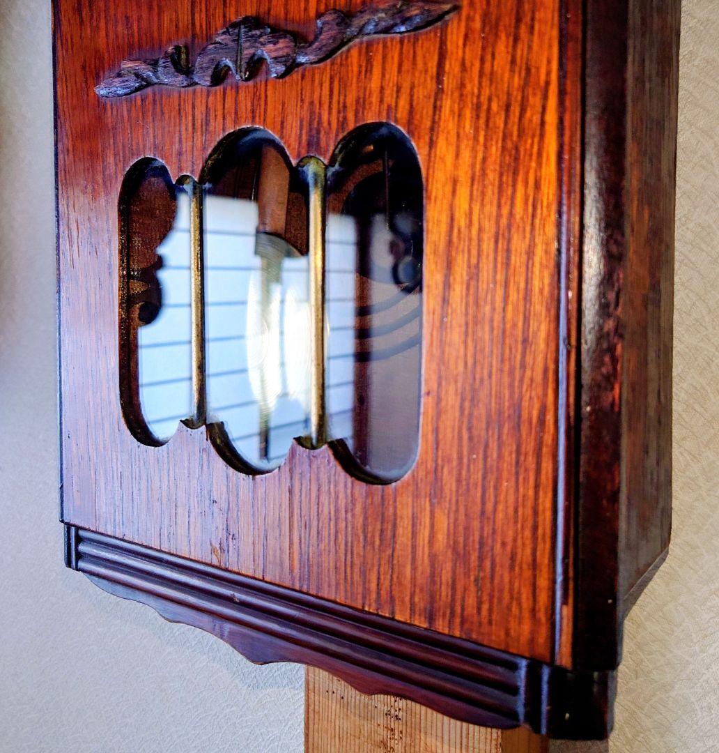 完動・美品〉栄計舎 OCCUPIED JAPAN 箱型ゼンマイ振り子時計