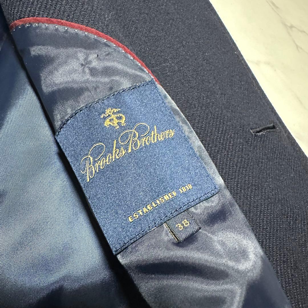 極美品　ブルックスブラザーズ　ステンカラーコート　ネイビー　紺ウール100%