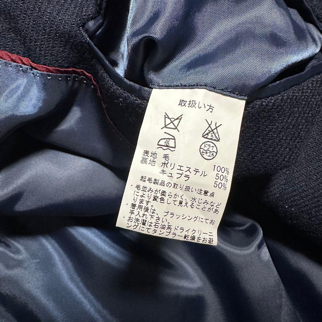 極美品　ブルックスブラザーズ　ステンカラーコート　ネイビー　紺ウール100%