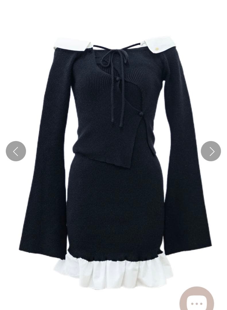 Randy♡シャツドッキングベアニットアンサンブル