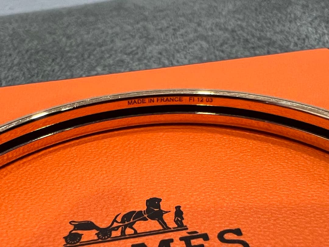 HERMES エルメス ユニ エナメル バングル ブレスレット　サイズS