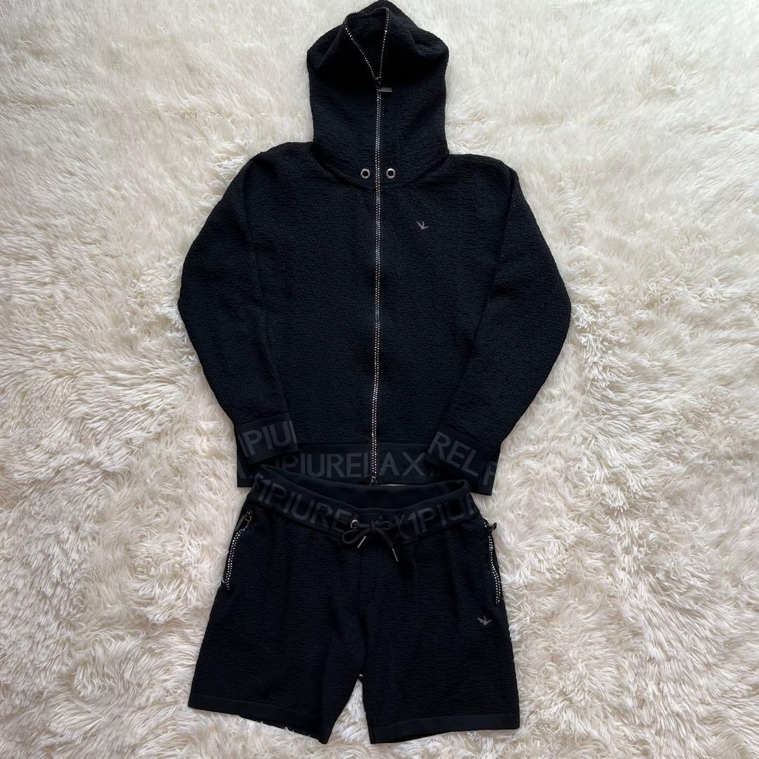1piu1uguale3 フルジップパーカーセットアップwジップ 装飾　y2k