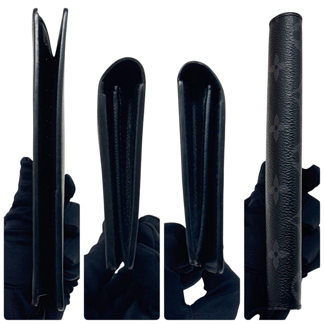 ルイヴィトン モノグラム エクリプス ポルトフォイユ ブラザ 財布 黒 ブラック