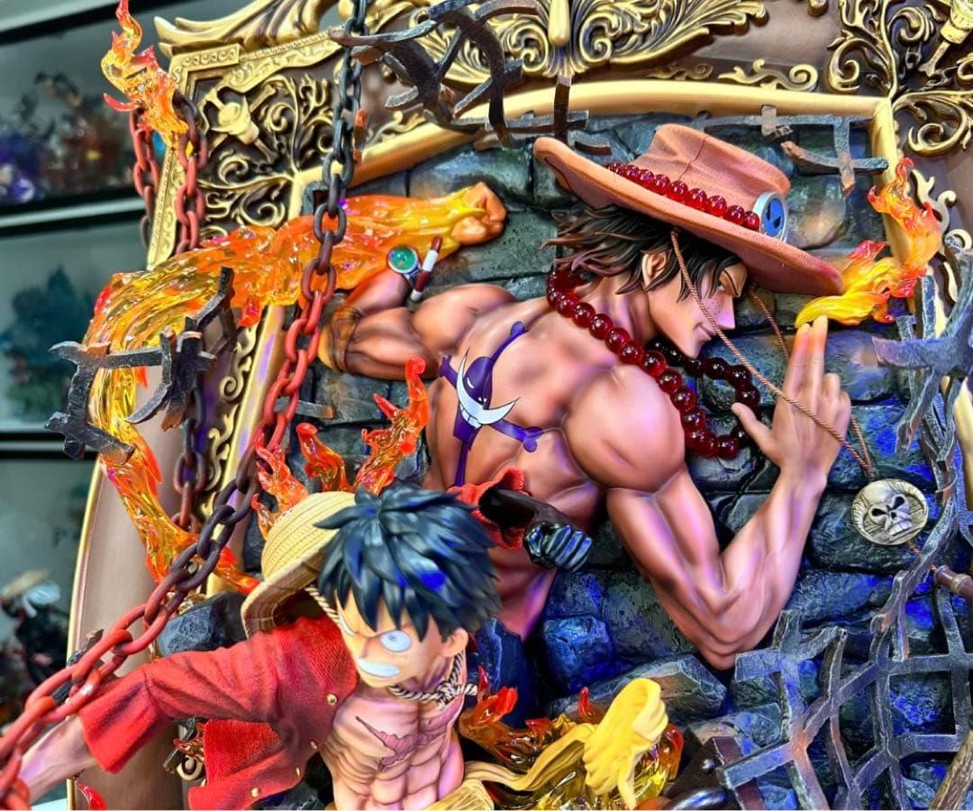 ワンピース エース vs ルフィ ガレージキット ガレキ スタチュー①