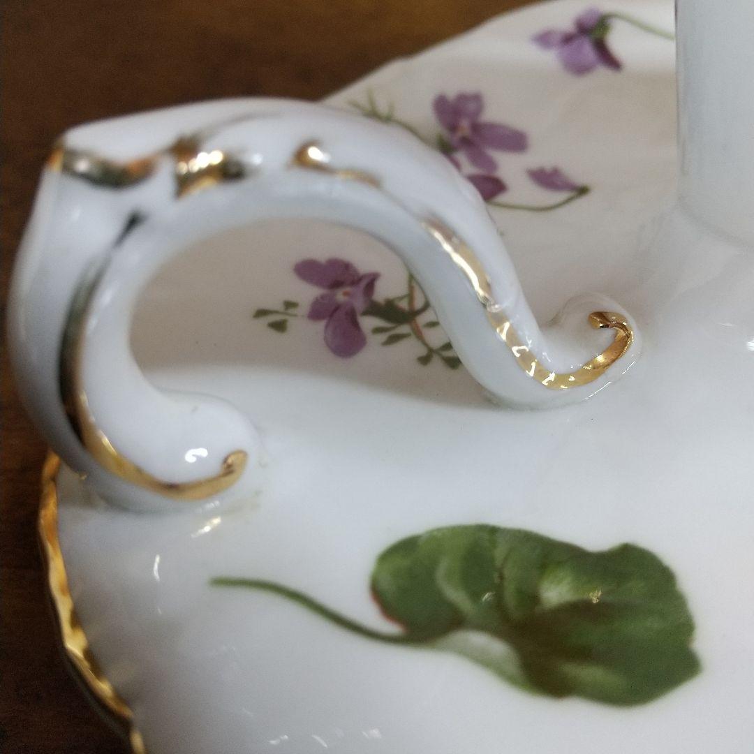 ハマースレイ ビクトリアンバイオレット キャンドルスタンド 平型