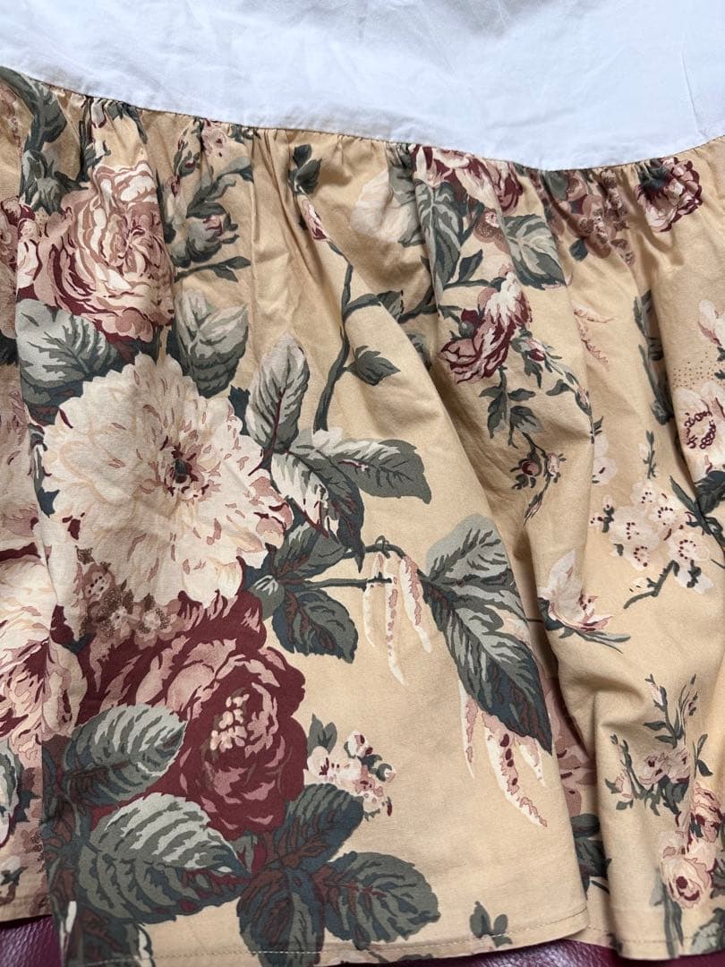 ☆激レア　ラルフローレン　ベッドスカート　ダブルベッド　茶花柄　シーツ☆