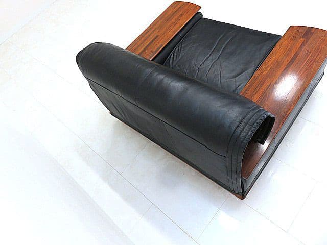 展示品 カリモク ビベンテ 本革1人掛けソファ 花梨材 ローズウッド