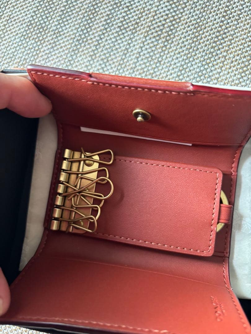 COACH レザーキーケース ブラウン/ベージュ