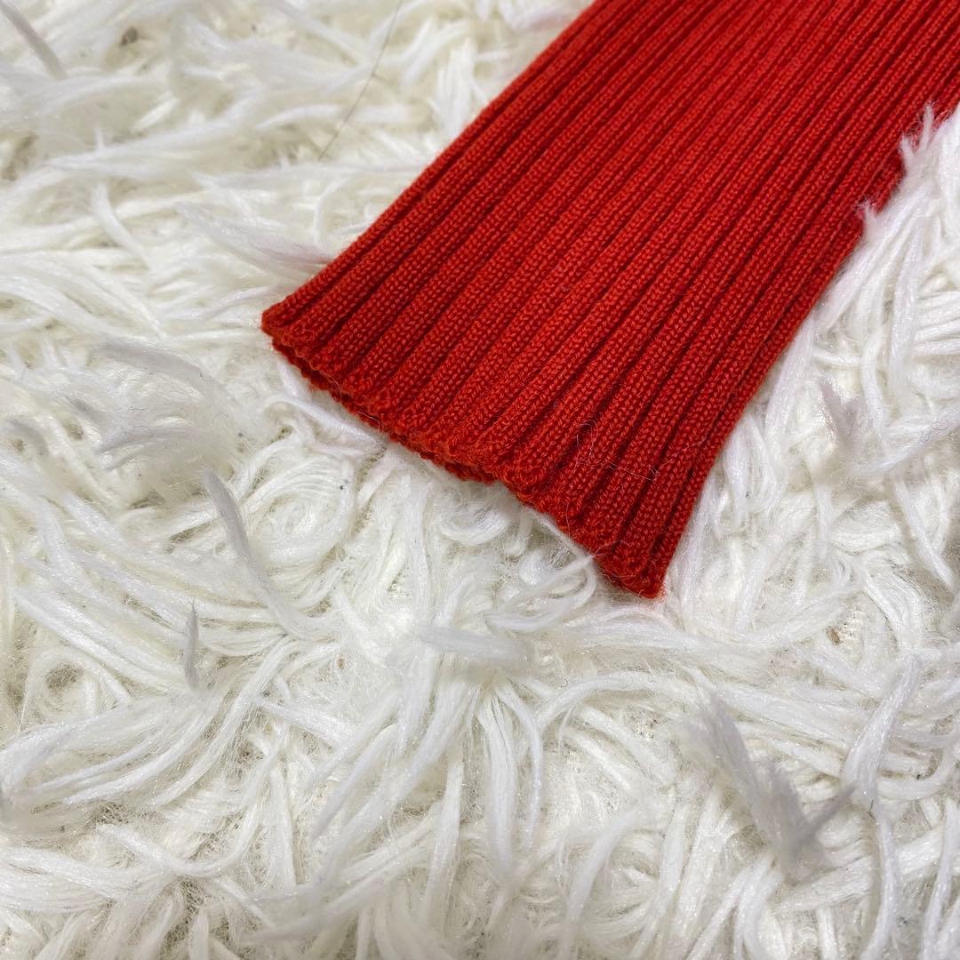 【M'S GRACY】 ニット ドッキングワンピース ツイード レッド 38