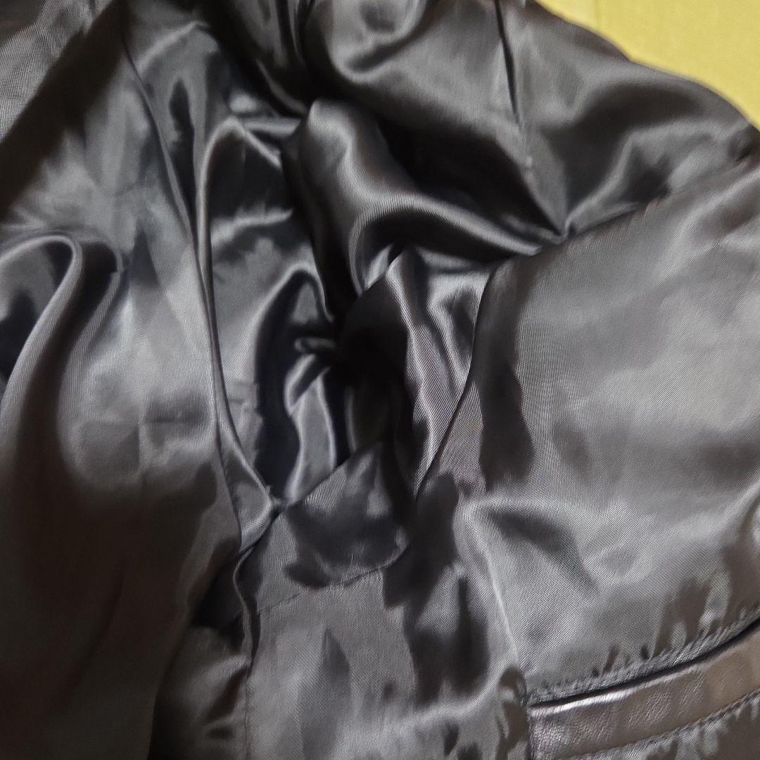 希少 リゲル RIGEL ダウン ジャケット レザー メンズ サイズS 羊革 黒