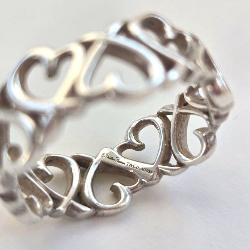 美品☆ティファニー☆ラビングハートリング☆フルデザイン