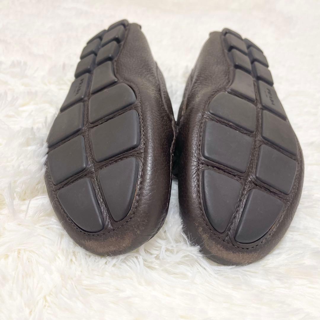 PRADA プラダ ローファー　ドライビングシューズ38 ブラウン　レザー