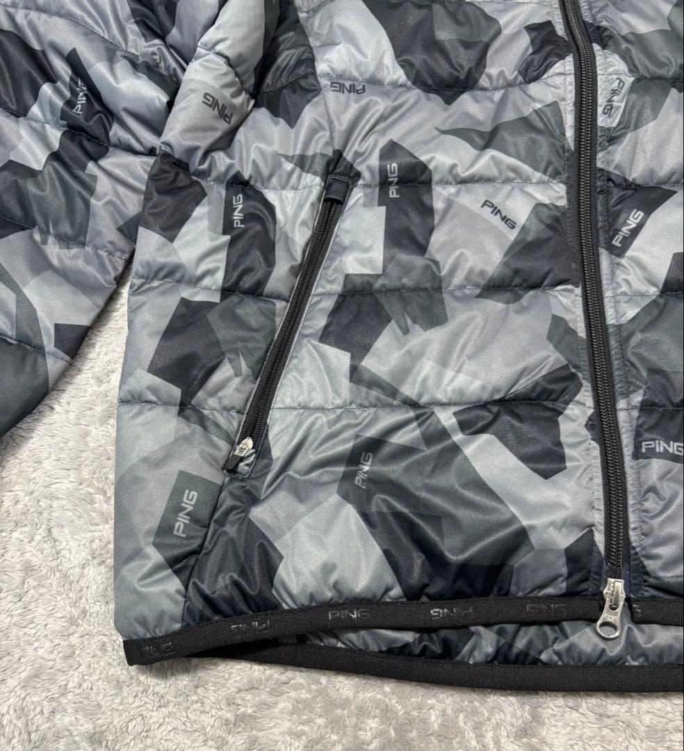 ★新品タグ付★ PING ゴルフ 中綿ジャケット レディース L カモ柄グレー