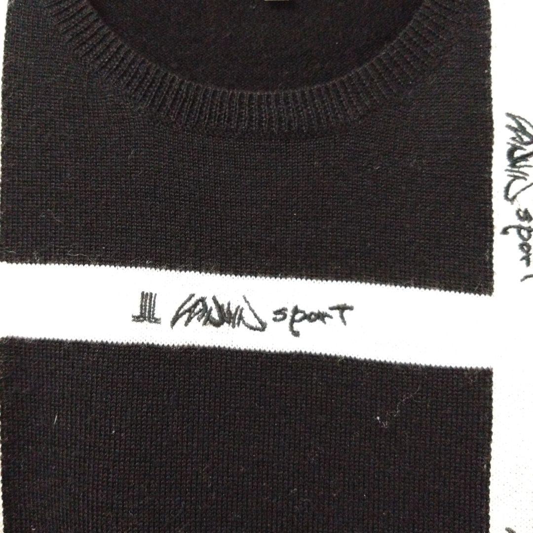 LANVIN SPORT (ランバン)黒白ストライプゴルフニットセーター