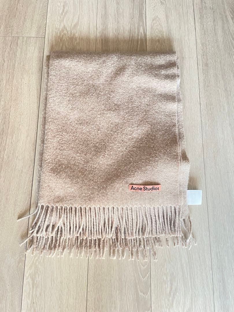 アクネ Acne Studios マフラー フリンジウールスカーフ オートミール