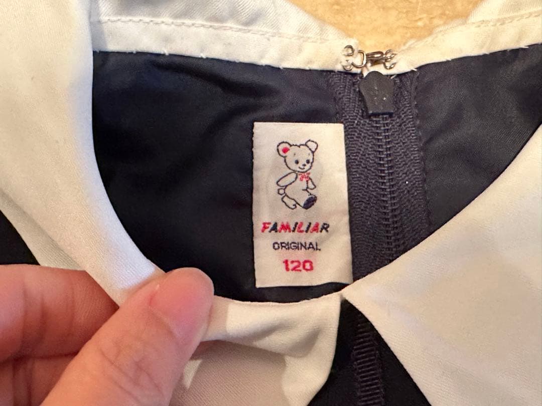 超美品familiarネイビーワンピース＆ボレロ 120 お受験　卒園式　入学式