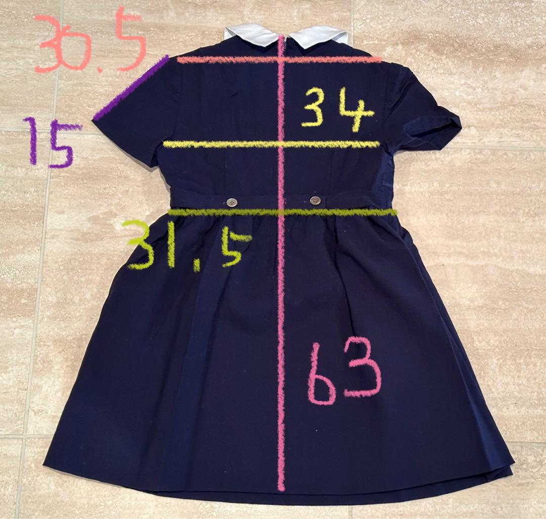 超美品familiarネイビーワンピース＆ボレロ 120 お受験　卒園式　入学式