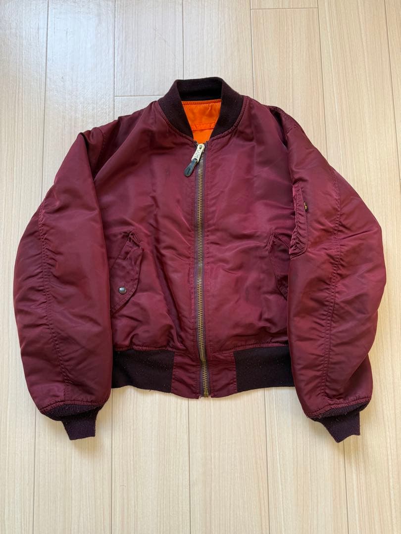桃*ご様 alpha MA-1 バーガンディ　古着 桃*ご様 alpha MA-1 バーガンディ 古着