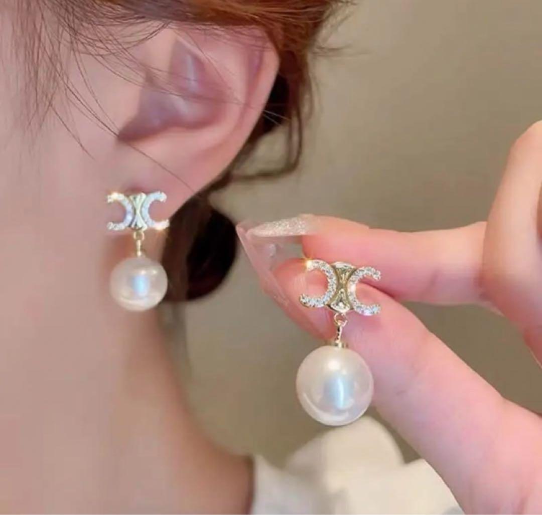 セリーヌ CELINE ピアス パール ゴールド トリオンフ 新品・未使用