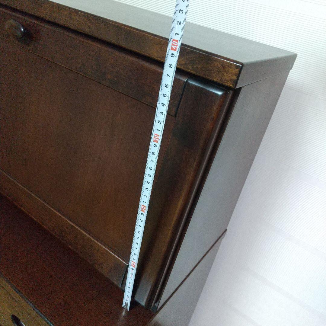 ライティングビューロー 天然木 引き出し 机 収納 折り畳み