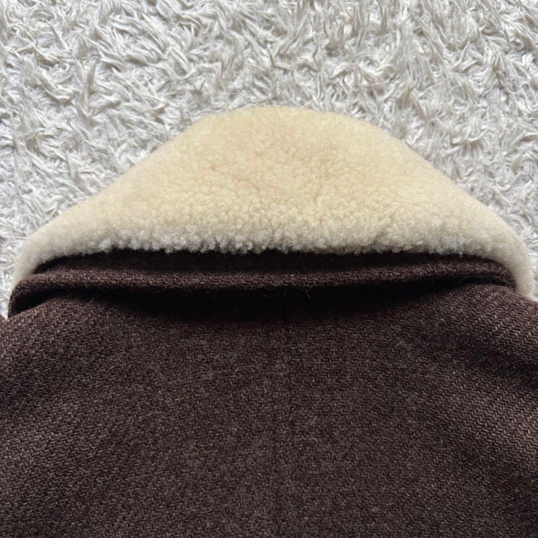 ☆L相当☆ APC ハリスツイード 比翼 ブルゾン ボア取り外し可 ダブルジップ