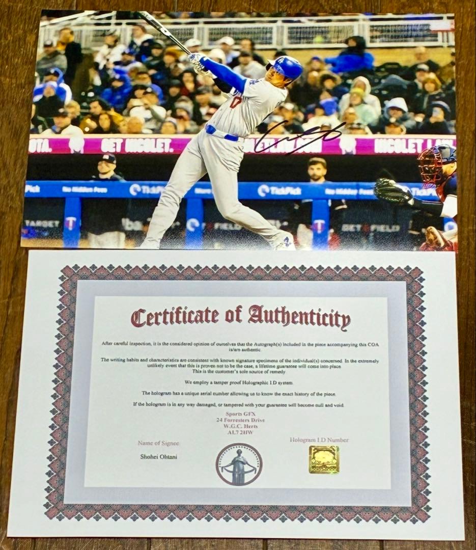 貴重！新品未使用！大谷翔平　　　　直筆サイン入りフォト鑑定書付