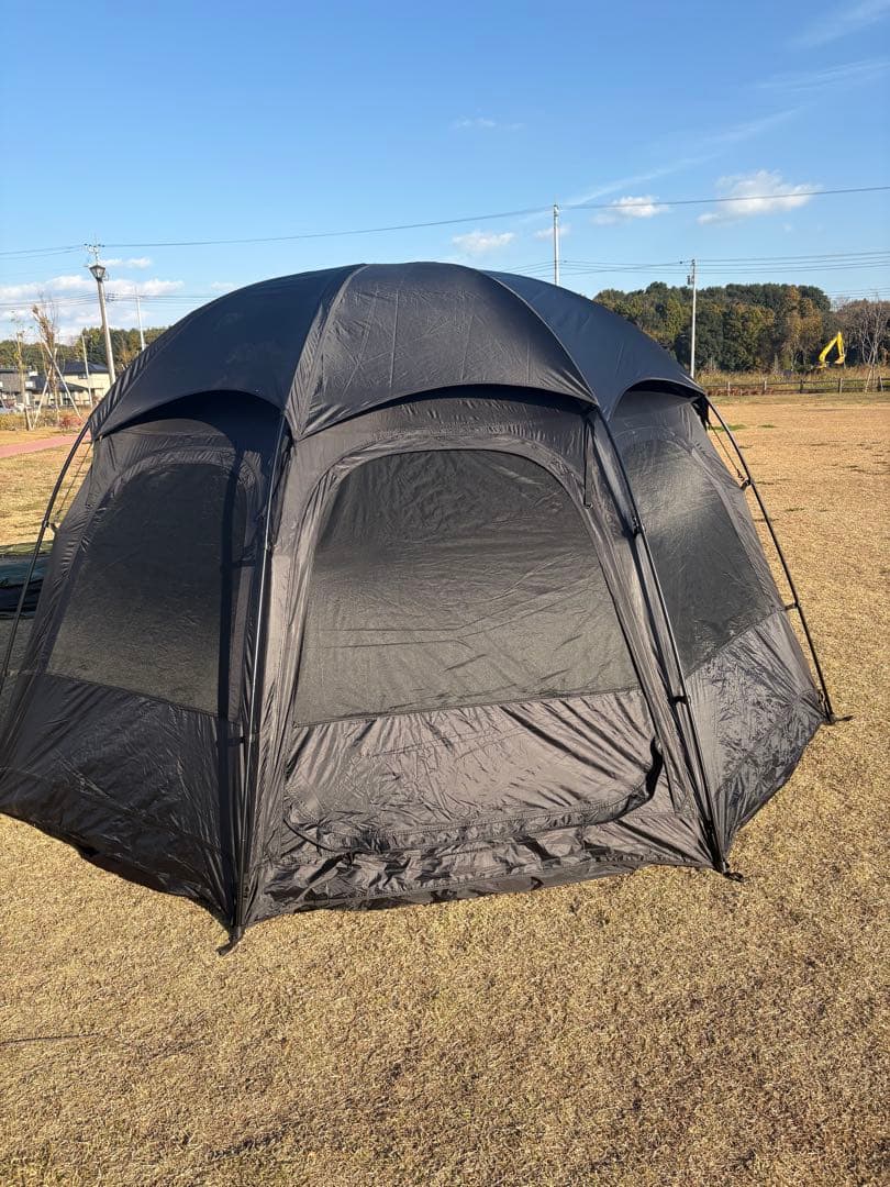 TOMOUNT ブラック ドーム型テント 230Tポリエステル素材 自立式..