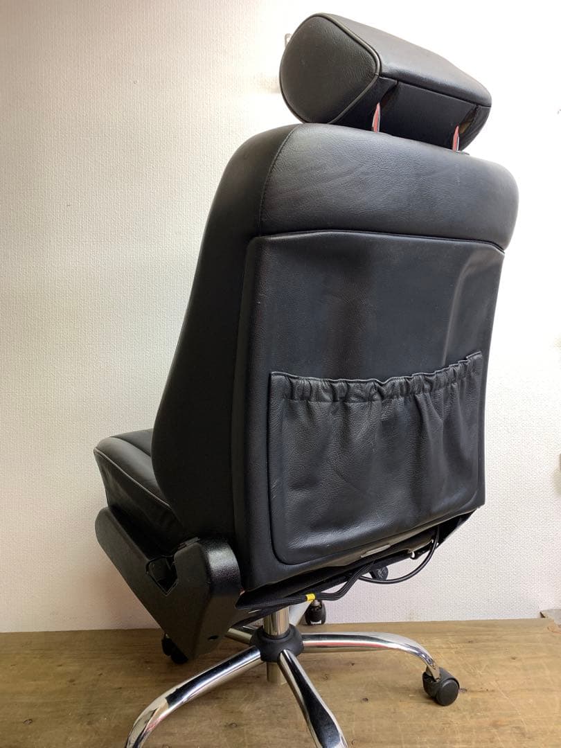 ベンツ 本革シート改 デスクチェア 電動リクライニング ヘッドレスト