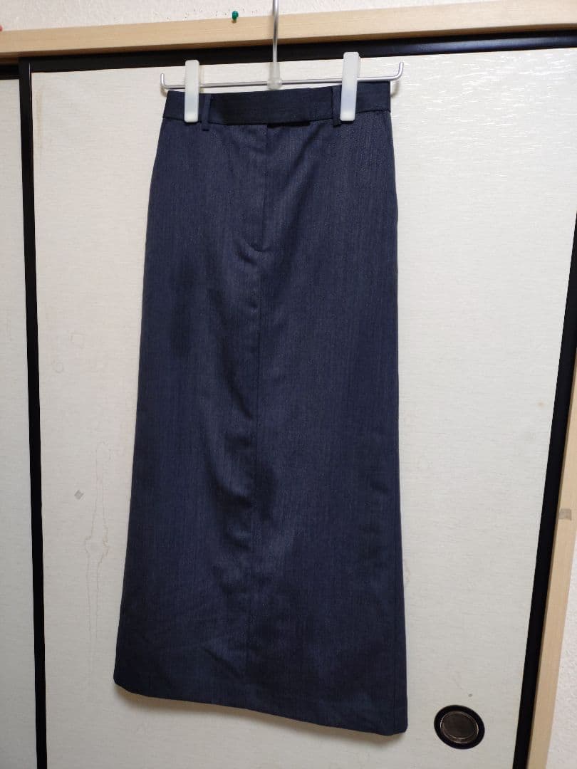 専用☆エブール　今季　ライトシャンブレーウールロングタイトスカート