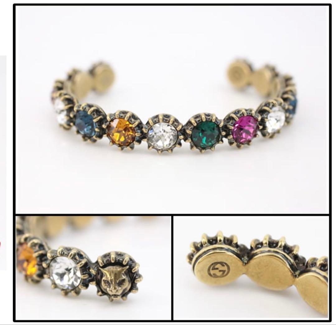 GUCCI グッチ バングル ストーン キャットヘッド